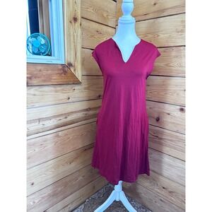 Bonnetier 100% Merino Wool Dress Burgundy Minimalist Pocket Dress Medium Lagenlo